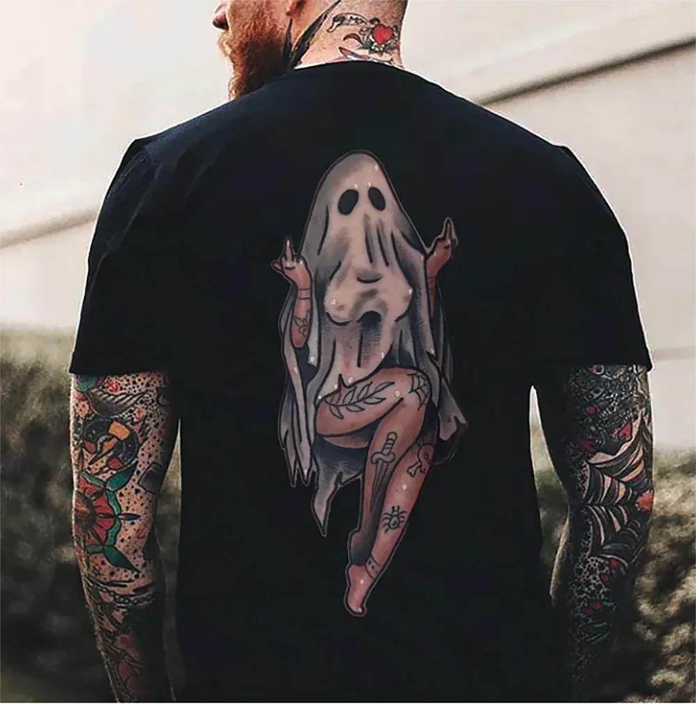 

2024 Новый модный стиль футболки из впитывающего пот материала мужские удобные крутые футболки топы с коротким рукавом индивидуальные футболки S чёрный