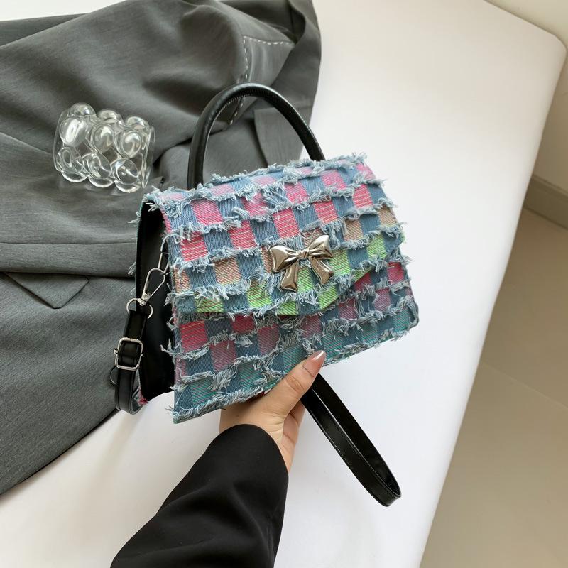 

2024 summer new simple fashion handbag retro fashion shoulder bag casual trend messenger bag small square bag