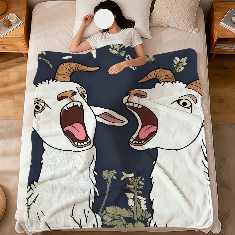 Alternative Gothic Spooky Goat Face art soft warm plush blanket dormitory sofa living room hogar bedroom gift nap home Flannel