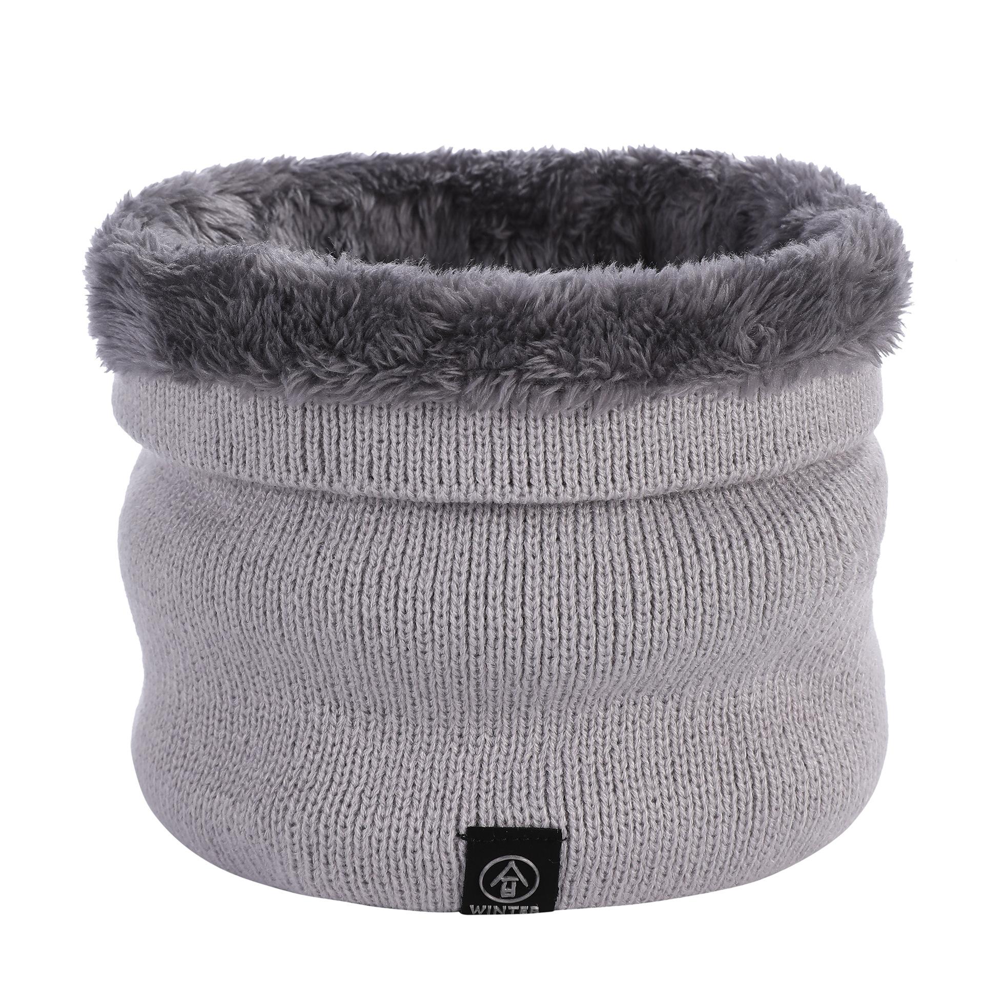 Мужская и женская теплая однотонная шейная повязка на шею для пары — фото 11