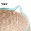All Season Cat Bed Basket with Cushion Cotton Rope Handwoven Pet Spacious Breathable Ear for Indoor Cats Stretch Space