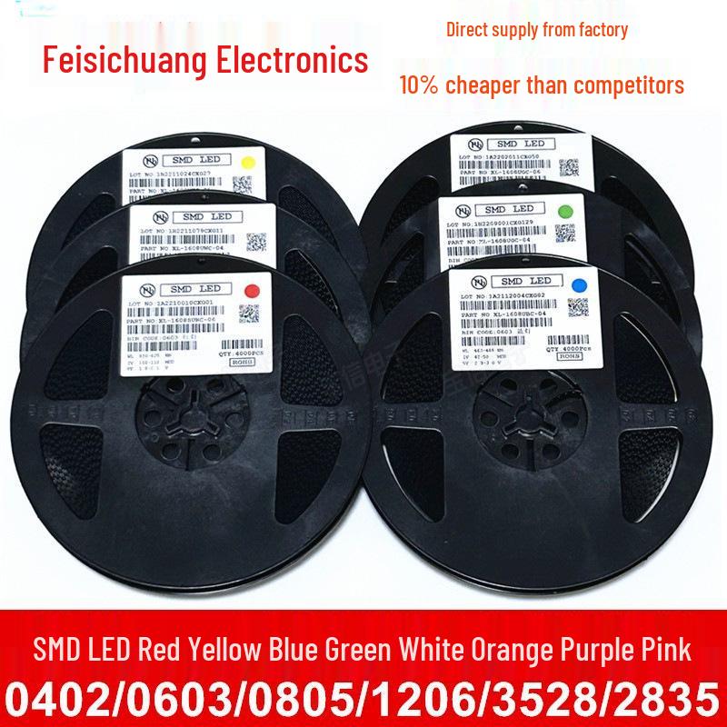 

High Brightness SMD LED Beads - Red, Blue, Green, White (0402, 0603, 0805, 1206) Blue 0402
