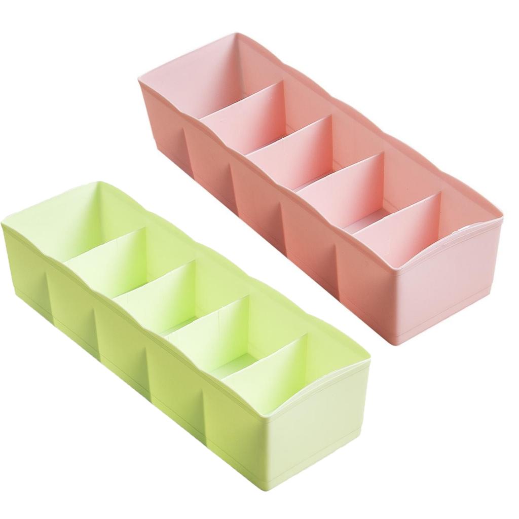 Plastic Organizer Tie Bra Socks Drawer Cosmetic Divider Storage Box Container