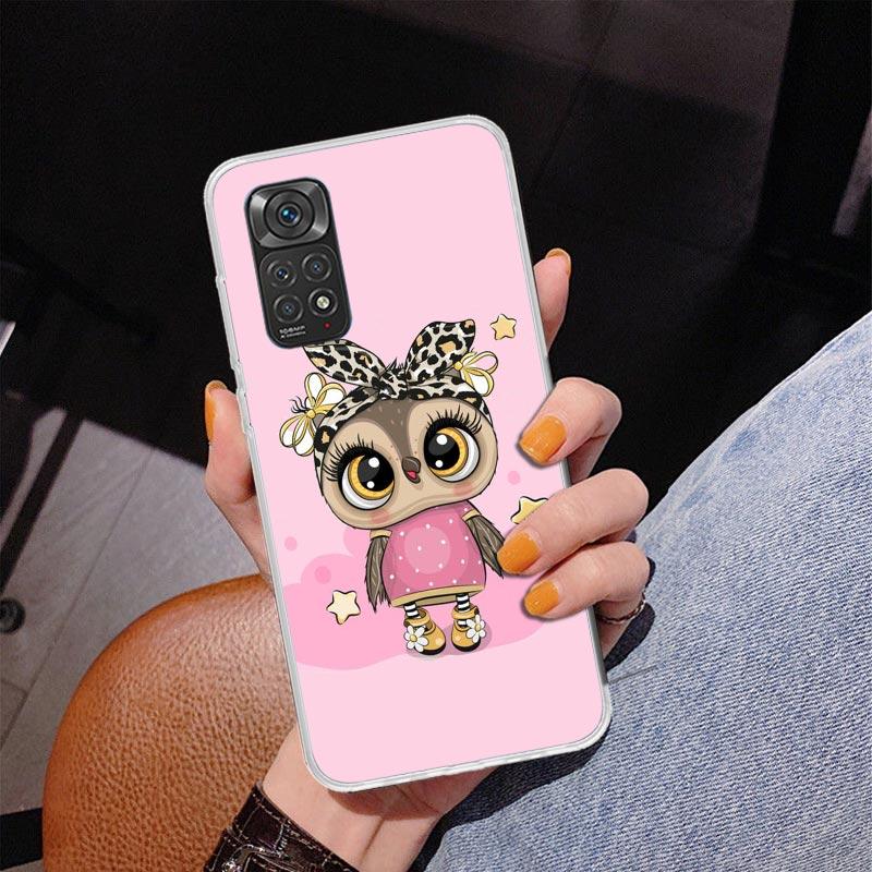 Cute Owl Hearts Lover Phone Case For Xiaomi Redmi Note 15 14 13 12S 12 11 Pro Plus 14S 11S 11E 10 10S 11T 5G Personalized Cover