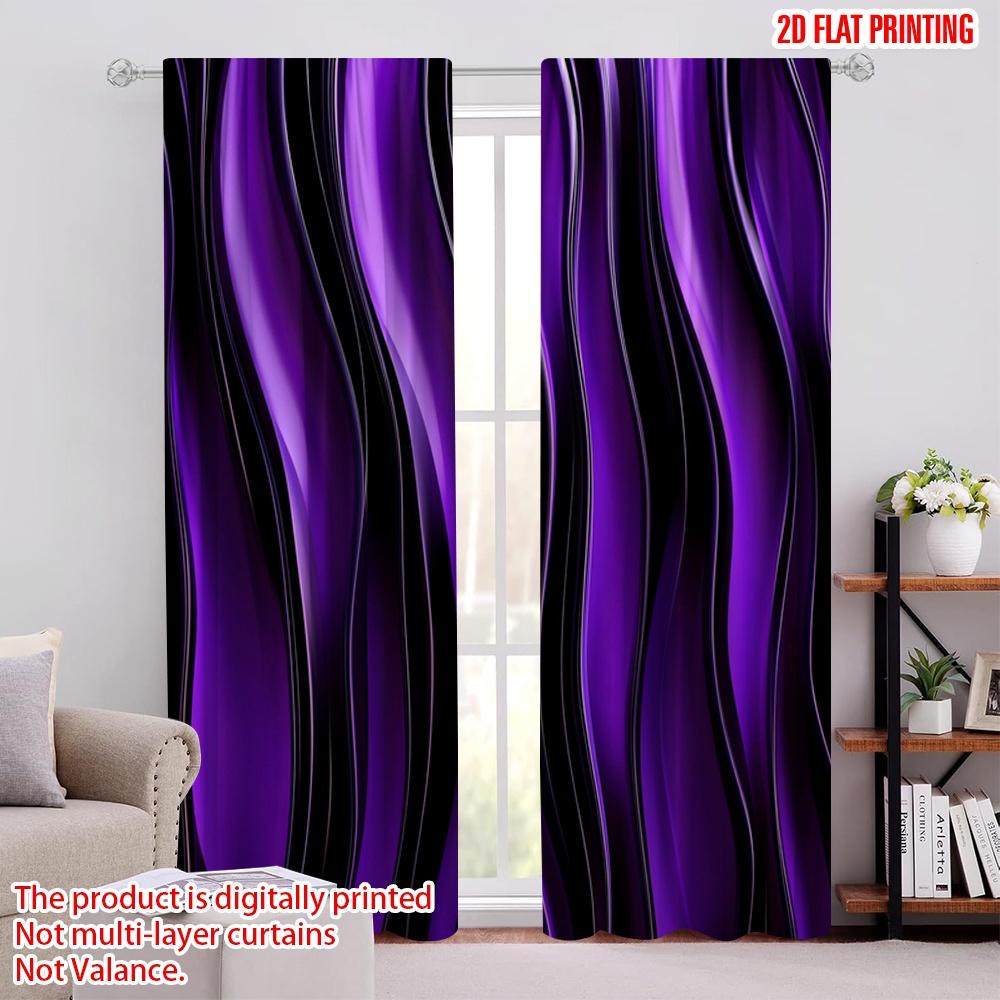 

2D flat printing 2pcs Window Drapes Purple Swirls (4) 100% Polyester,Without Electricity Versatile Suitable for Holiday 52.50 × 116.00 cm 2 pcs