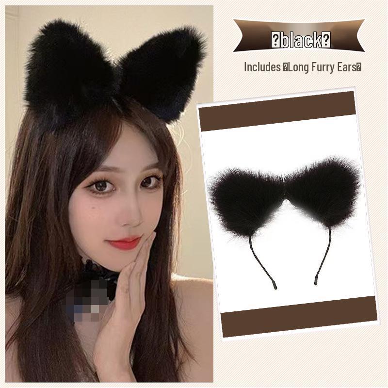 Tiara Fofa de Gato e Orelhas de Coelho para Cosplay, Acessórios de Cabelo Kawaii Estilo Soft Girl Japonês para Fotos