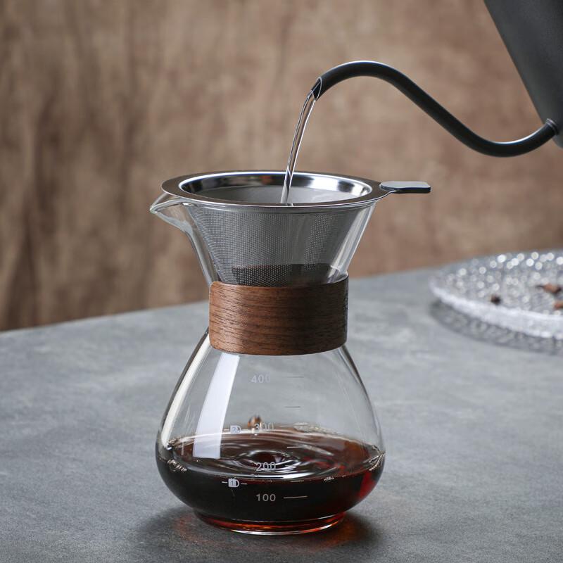 Set Cafetiera pour-over in Vetro con Filtro