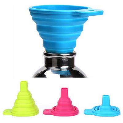 Functional Creative Home Stretch Collapsible Oil Leak Kitchen Liquid Silicone Folding Funnel