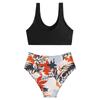 Kinder Tankini Einfarbiges Oberteil und Bedruckte Badehose Zweiteiliger Badeanzug Mädchen Bikini Kinder Badeanzug Set
