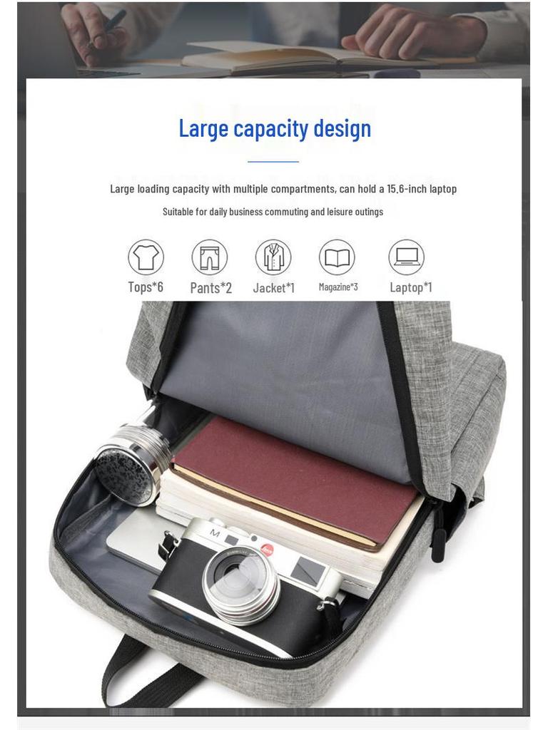 Unisex Fashion Backpack – Printed Logo, Simple Design, Fits Laptops