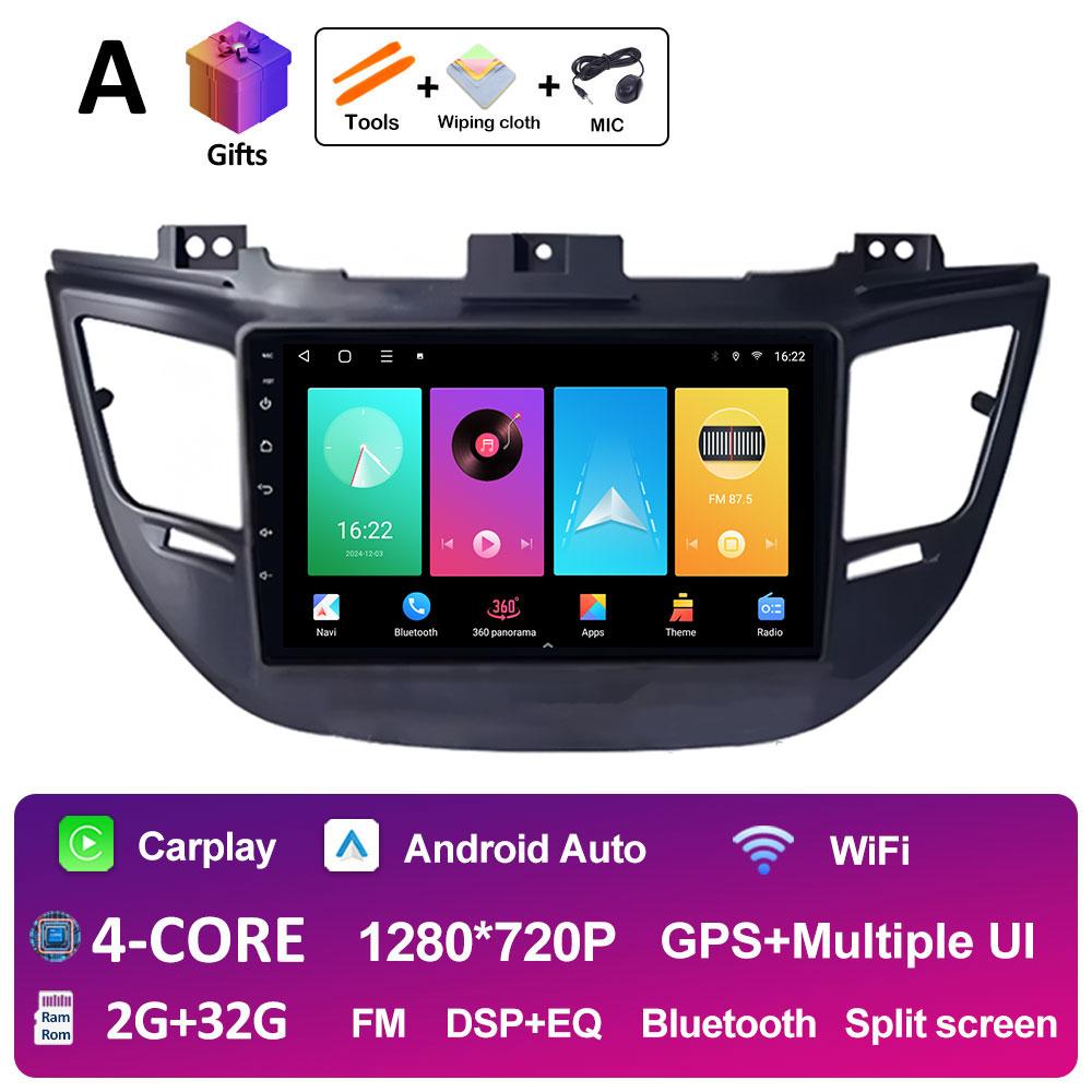 9 inch Android 14 For Hyundai Tucson IX35 3 2015 2016 2017 2018 Car Video Radio Multimedia Player QLED IPS Screen Head Unit WIFI