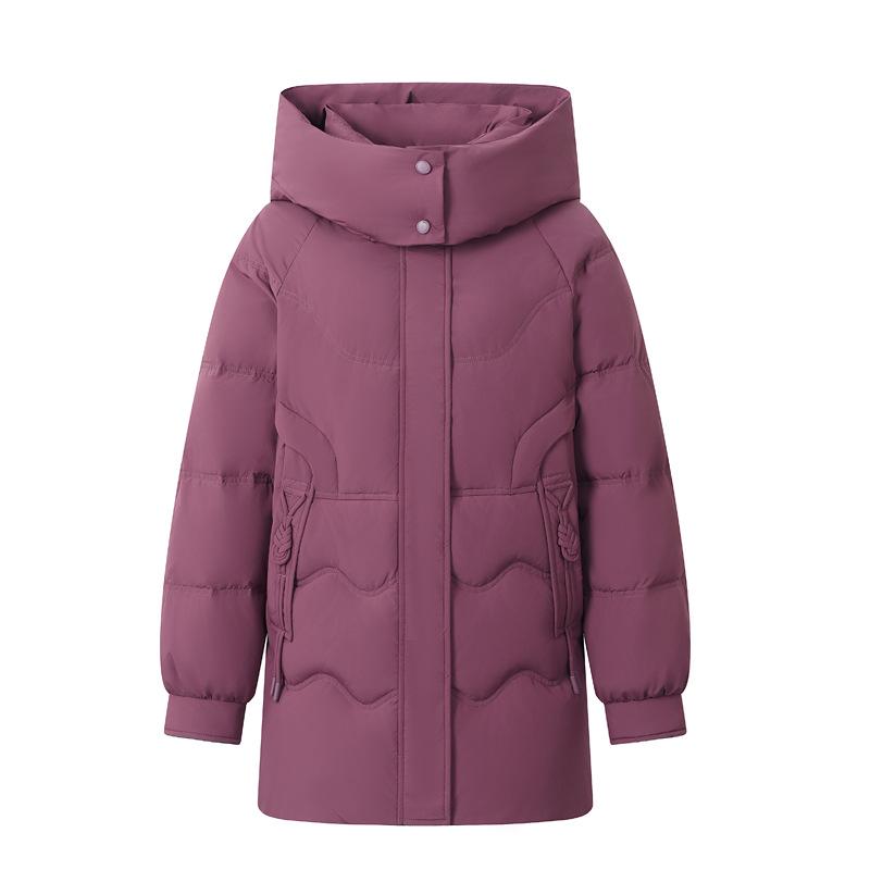 2024 Women's Genuine Mid-Length Thick Down Jacket for Middle-Aged & Elderly