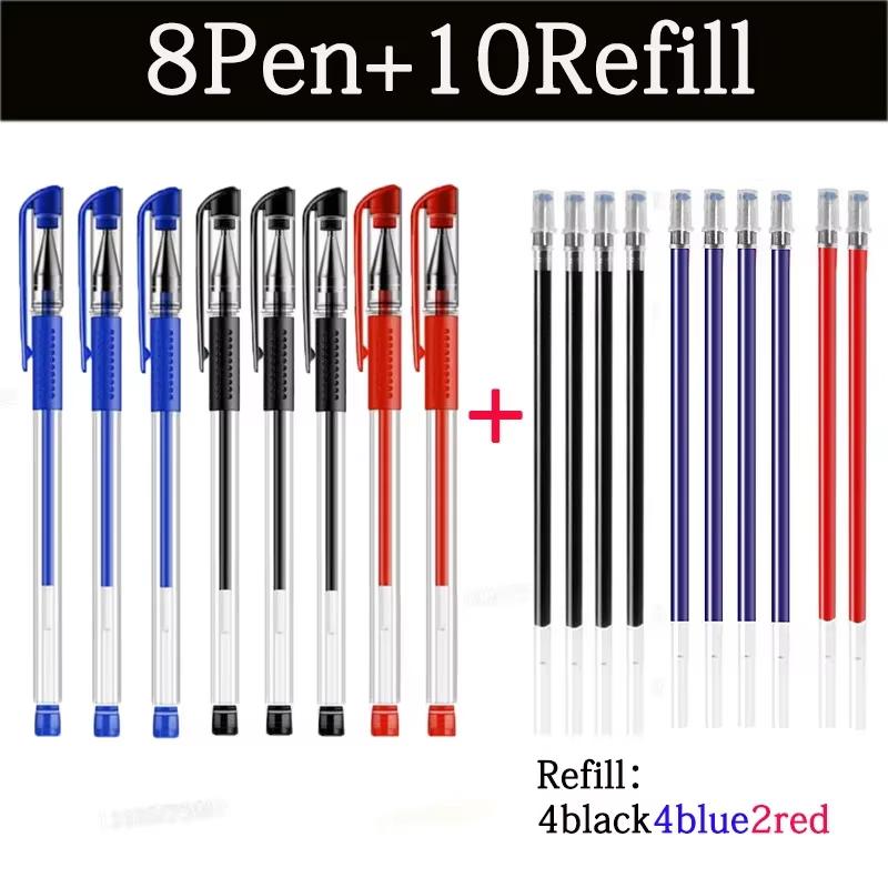 Black Blue Red Ink Color 0.5mm Bullet-shaped Ballpoint Pen Pen Writing Tool Gel Pen Set School Supplies School Office Stationery