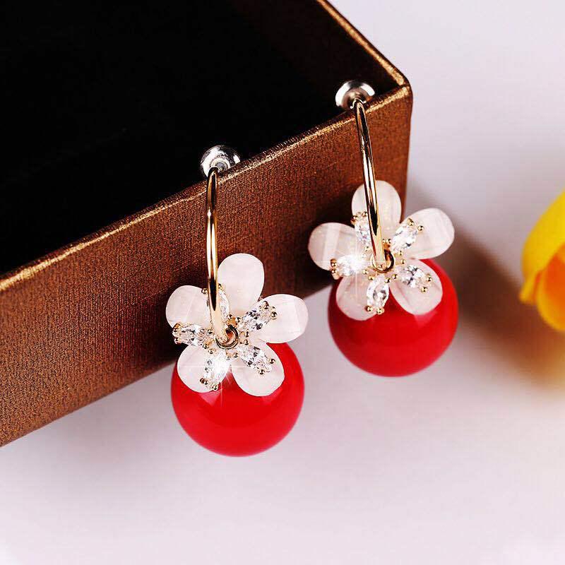 Elegant Korean Dongdaemun Pearl Tassel Stud Earrings - 925 Silver Needle, Color-Preserving Design for Women