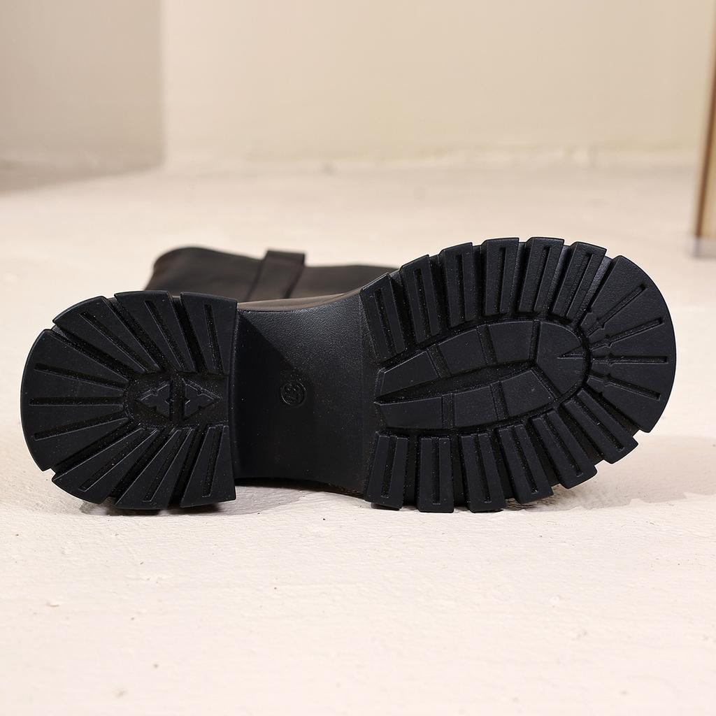 Fashion Thick Bottom Vintage Brown Knee High Boots Women 2025 Winter Chunky Platform High Heel Riding Boots Classic Black Long Booties