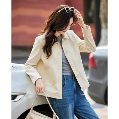 TERRE BLEUE Women's Single-Breasted Loose Fit Jacket