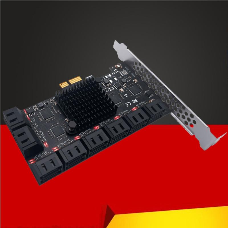 PCIE Card PCIe 6 Ports 3.0 6G SSD Adapter Card Computer Accessories Support 16 3.0 Devices