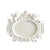 Embossed Jewelry Tray, Vintage Small Trinket Holder Dish for Rings, Necklaces, Bracelets, Keys, Decorative Dresser Storage Organizer Tray for Women,