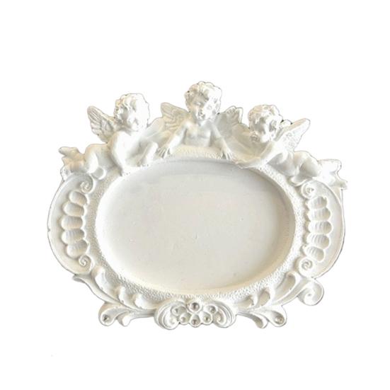 Embossed Jewelry Tray, Vintage Small Trinket Holder Dish for Rings, Necklaces, Bracelets, Keys, Decorative Dresser Storage Organizer Tray for Women,