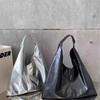 Large Capacity Silver Bags for Women and Designer Luxury Brand Shoulder Shopping Handbags  New In Soft Tote PU Leather