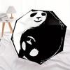 1 Stück Panda YinYang Auto Öffnen/Schließen, Ganzjahres-Tragbarer Faltregenschirm für Damen & Herren, Reisen, Alltag, Formelle Anlässe - Kompakter Luxus-Sonnenschirm, Aus