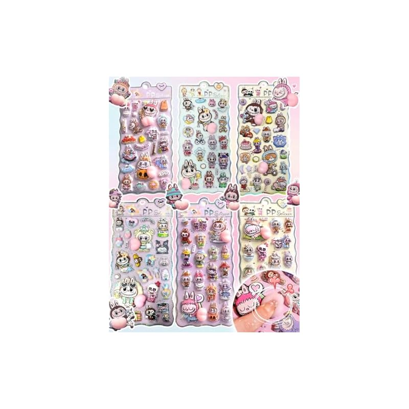 KIMOC Buttock Squishy Stickers - Puffy 3D Cartoon Stickers - Cute 3D Decorative Stickers - Reward Stickers - Character Stickers - Perfect for Diaries,
