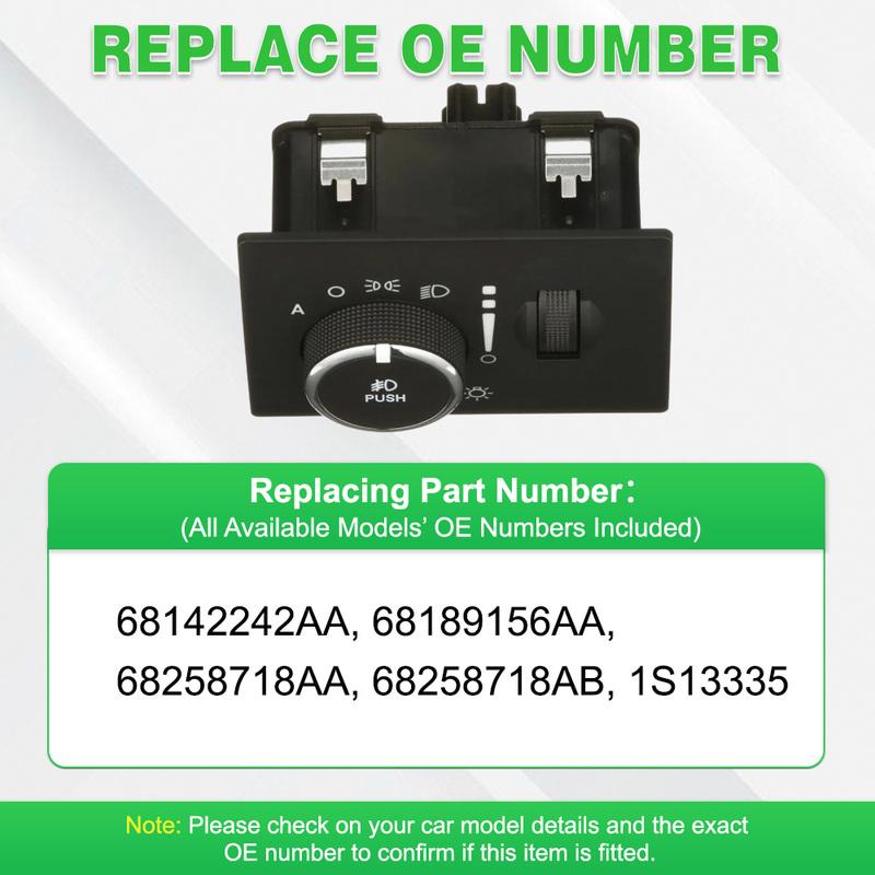 Headlight Control Switch for Jeep Grand Cherokee 2014-  1S13335  68189156AA Black 6 P Car Light Control Switches