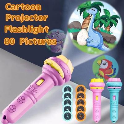 10Pcs Cartoon Projector Flashlight Cards, Creative Kids Projection Torch Toy, Baby Bedtime Story Interactive Toy
