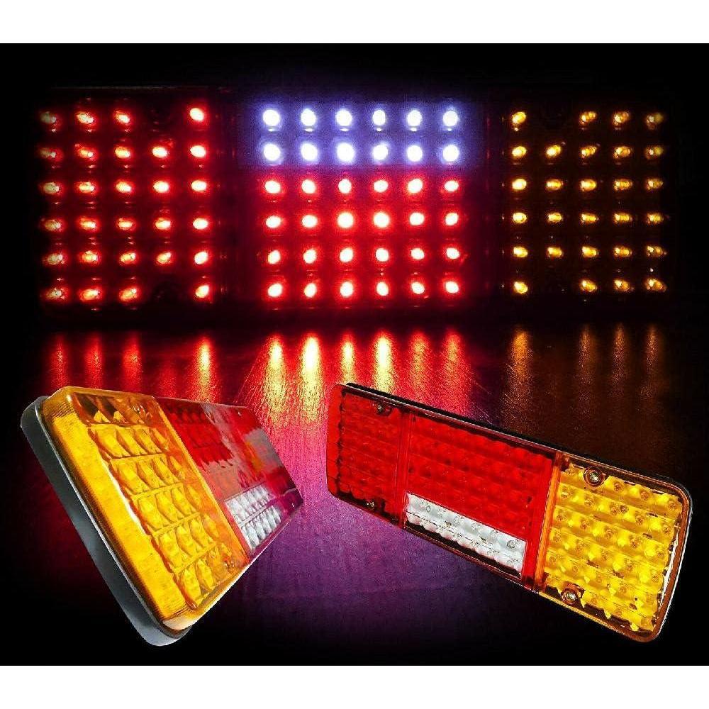 2Pcs 12V Tail Lights Car Truck Tail Light Taillight Rear Brake Light Turn Signal Lamps Indicator Car Truck Trailer Caravan Bus