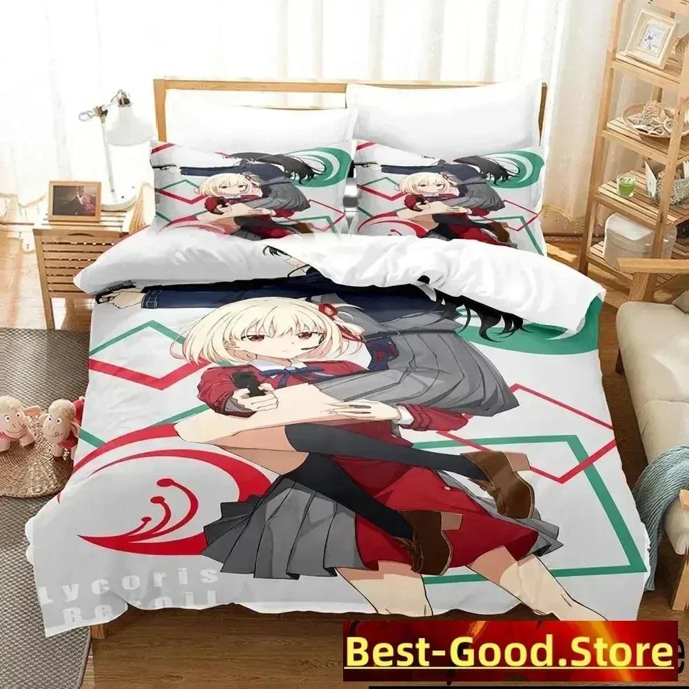 

Lycoris Recoil Bedding Set Duvet Cover Bed Set Quilt Cover Pillowcase Comforter king Queen Size Boys Adult Bedding Set 70x133cm 2pcs