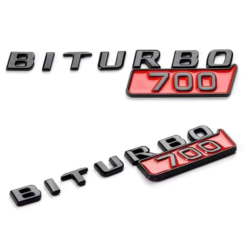 3D ABS Car Styling Logo BITURBO 700 Badge Fender Side Sticker Emblem Decals For Mercedes Benz AMG BITURBO 700 Auto Accessories