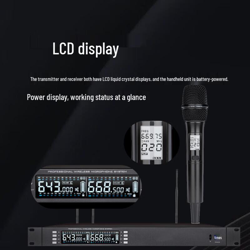 FionTu Professional Wireless Dual Handheld Microphone System (CN version)