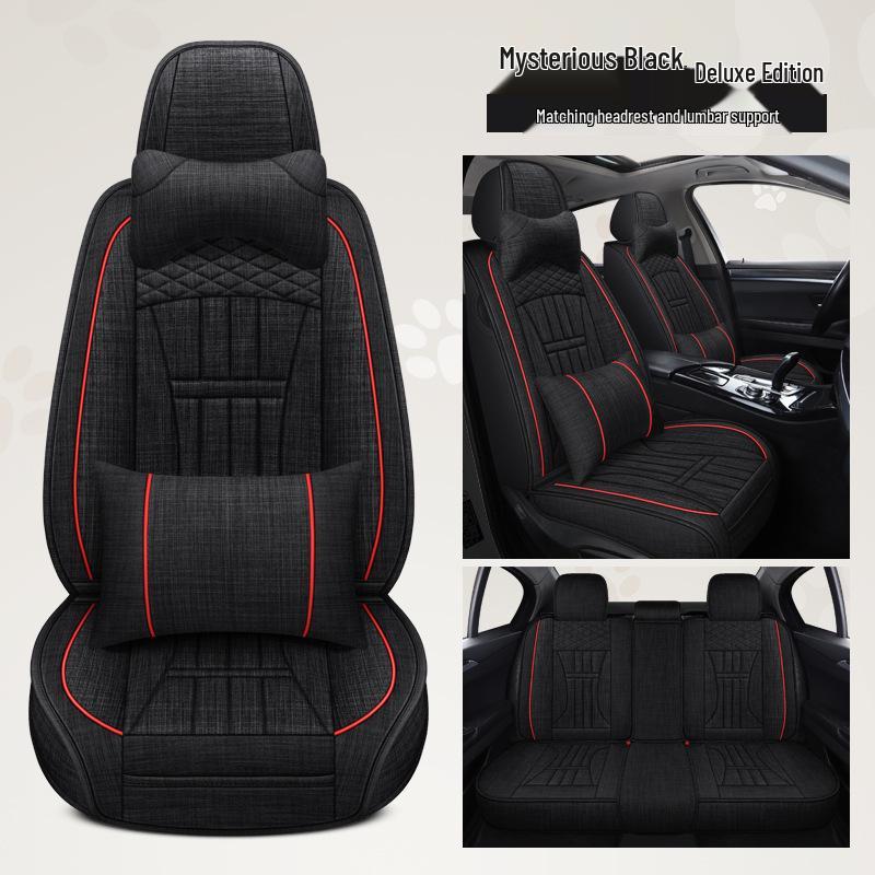 Universelles Leinen-Autositzkissen für Corolla, Civic, Sylphy & mehr - Vier Jahreszeiten