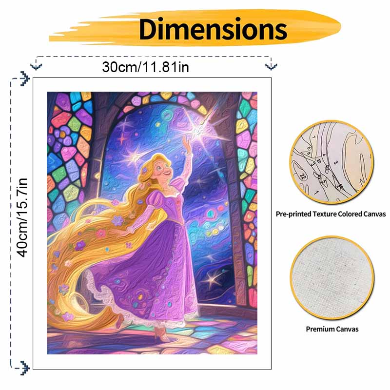 Disney Princess Long Hair Oil Painting Hand Painting Coloring Painting Handmade Diy Home Decoration Gift
