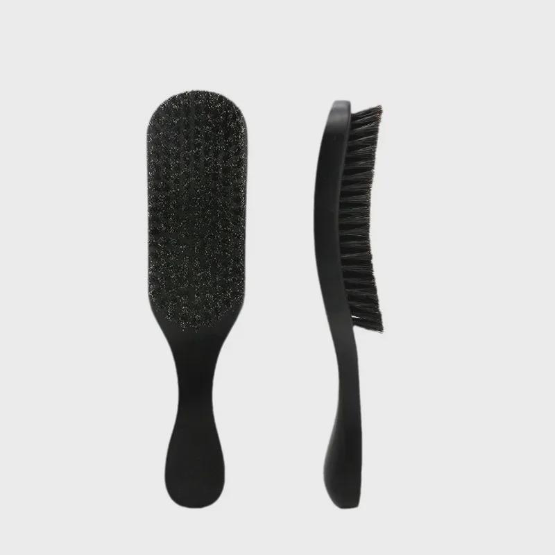 Beech Wood Men's Curly Wave Shampoo Brush and Large Curved Beard Comb