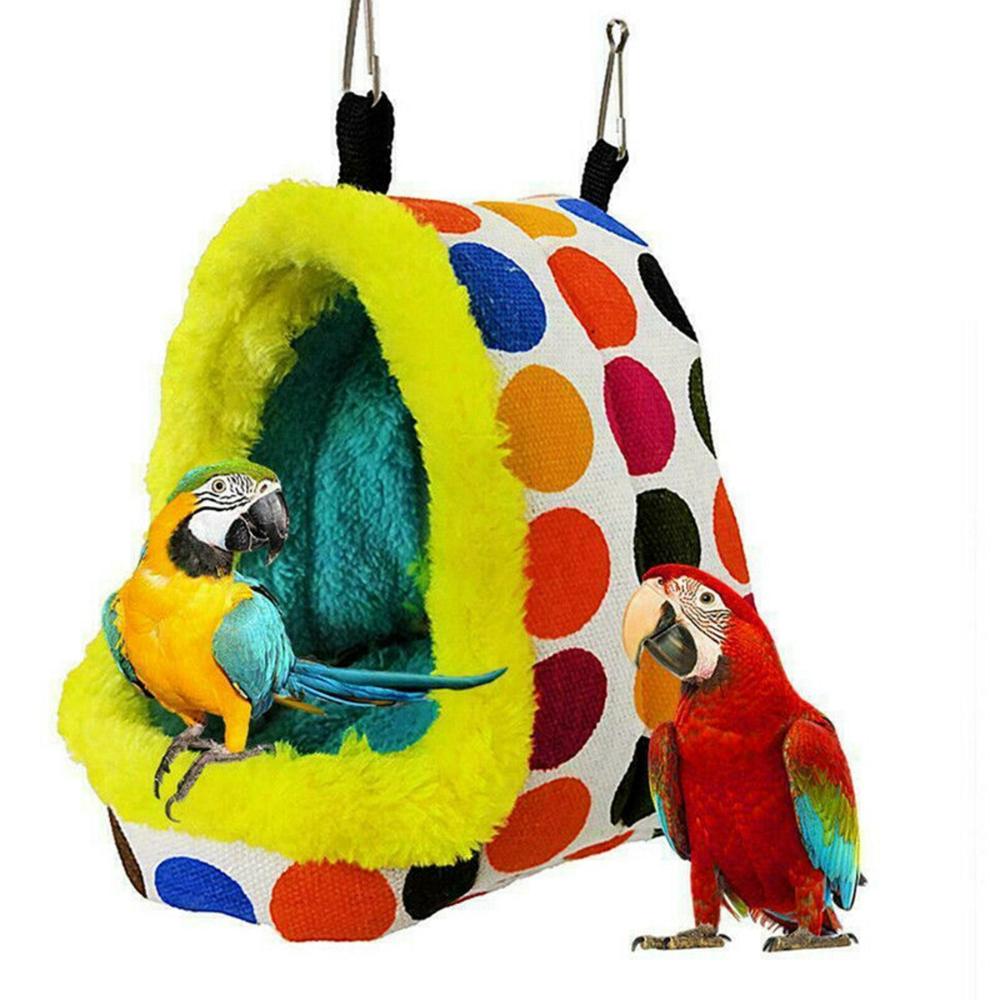 Winter Warm Sleeping Bag Cage Hut House Hammock Bird Bed Tent Parrot Toy