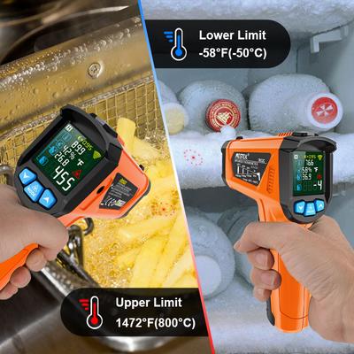 Digitales Infrarot-Thermometer LCD Berührungslos IR Laserpistole Pyrometer Temperatursensor Temperaturmessgerät