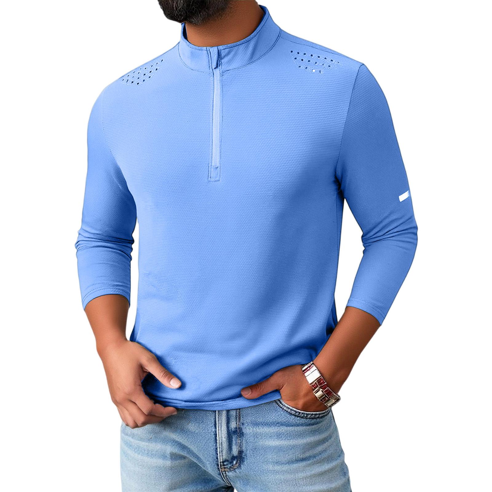 

Мужской Фитнес Спорт Быстросохнущий Половина Молнии Самосовершенствование Пуловер Длинные Рукава Толстовка с Капюшоном XXL