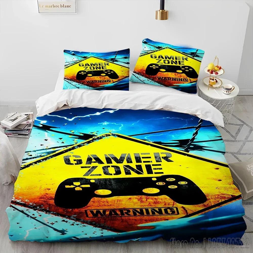 Cartoon Gamer Game Controller Comforter Duvet Cover Set HD Comforter Cover for Kids Bedding Sets Bedclothes Bedroom Decor