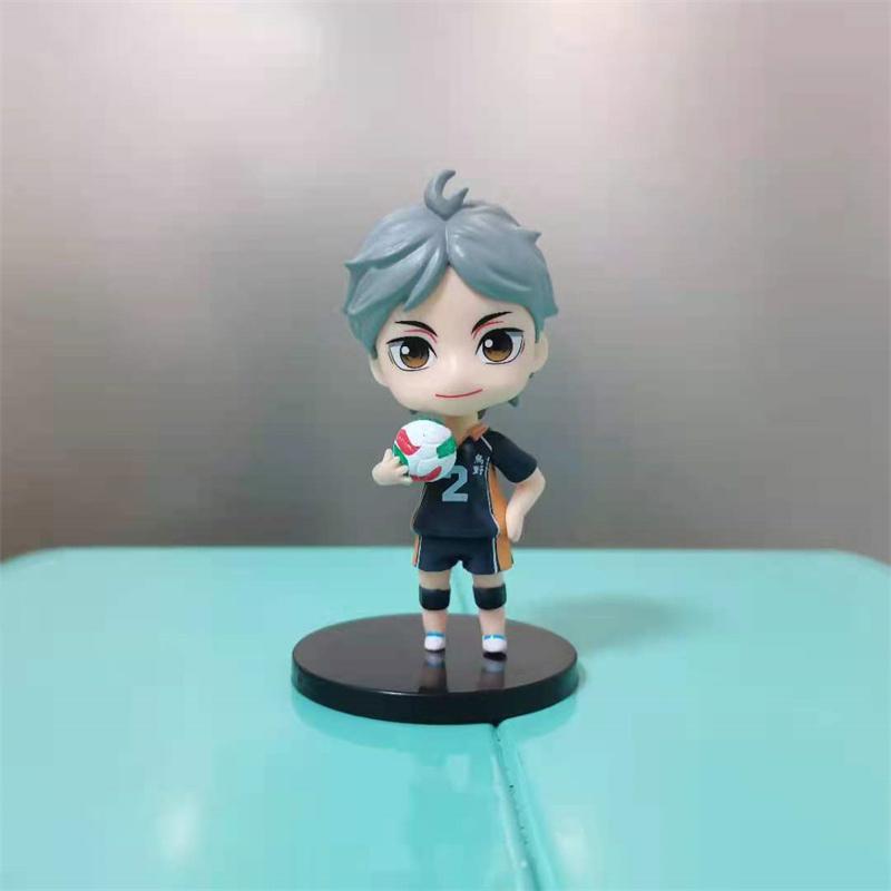 6 Pcs Set Haikyuu Anime Q Version Figure Kei Tsukishima Ushijima Wakatoshi Kozume Kenma  PVC Figure Collectible Model Toys