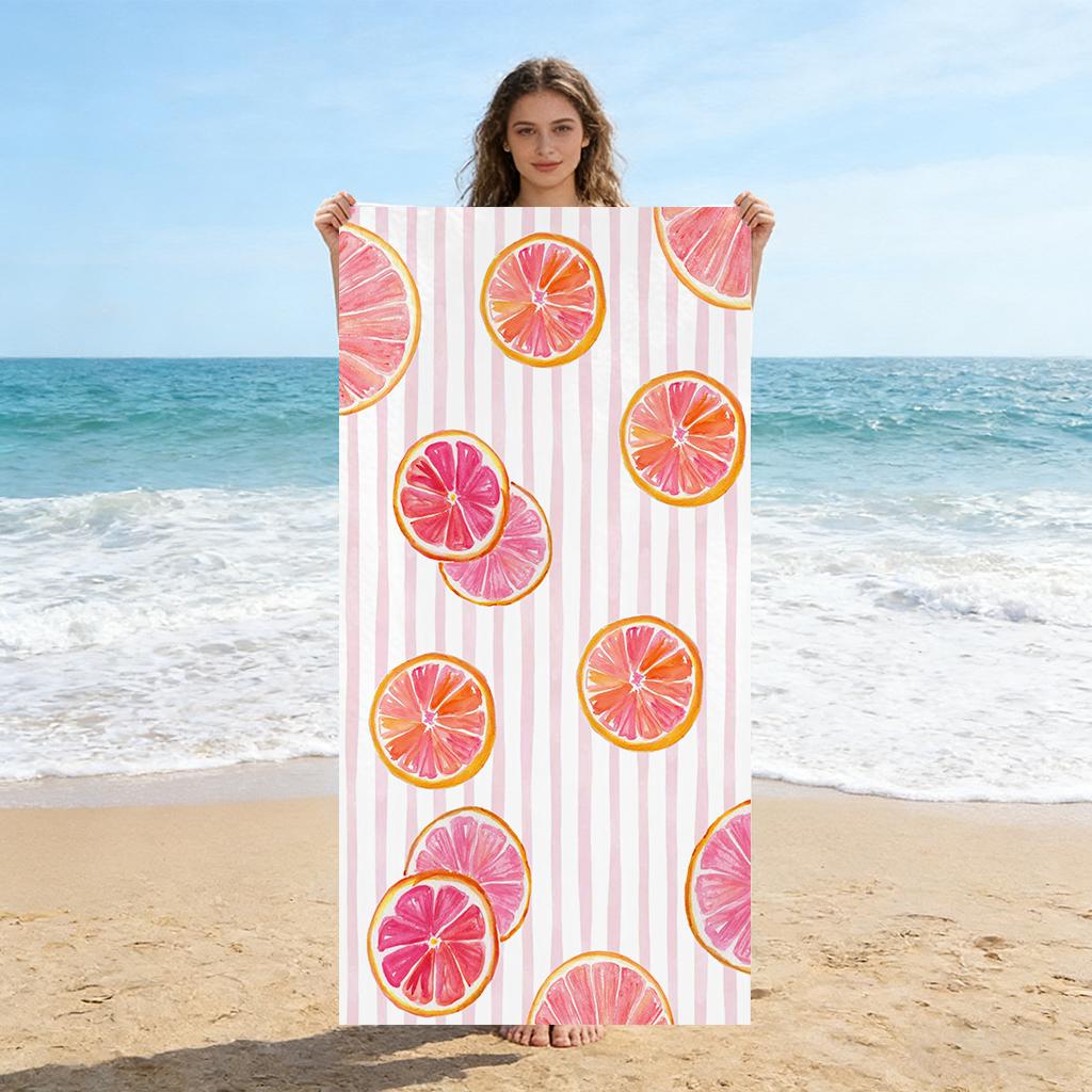 

1pc Grapefruit Slices Beach Towel Quick-drying Super Absorbent Suitable for Swimming Beach Pool Gym Yoga Summer Gift for Friends W30*H60(CM)