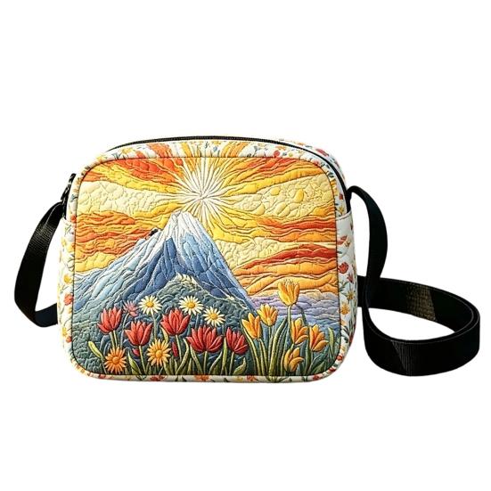 Quilted Crossbody Bag for Women, Adjustable Strap Casual Handbag, Lightweight Portable Travel Purse, Single Shoulder Bag with Zipper