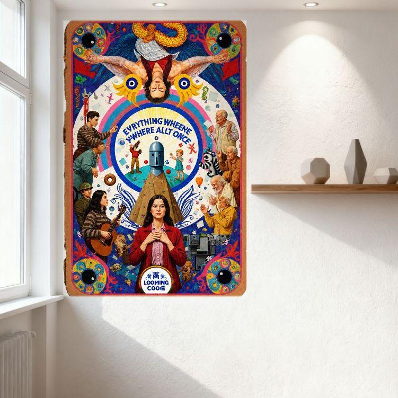 Everything Everywhere All at Once Surreal Movie Metal Tin Sign Vintage Wall Decor for Home Bar Man Cave Aesthetic Art