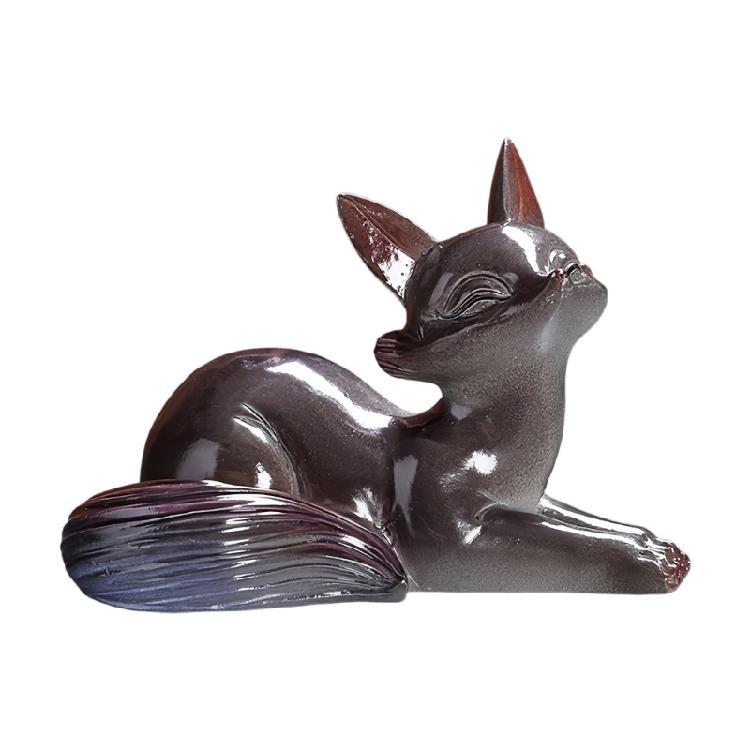 Color Transforming Teas Ceremony Accessory Foxes Figurine High Quality Resin Teas Table Decors Surprise Gift Choice