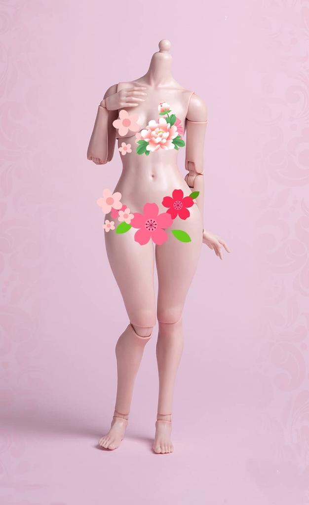 OBEST Worldbox Scale Figure Female Joint Action Figure Asian Female Base Body Painting Human Body AT201 AT202 Version Plump White 1/6 (Standard