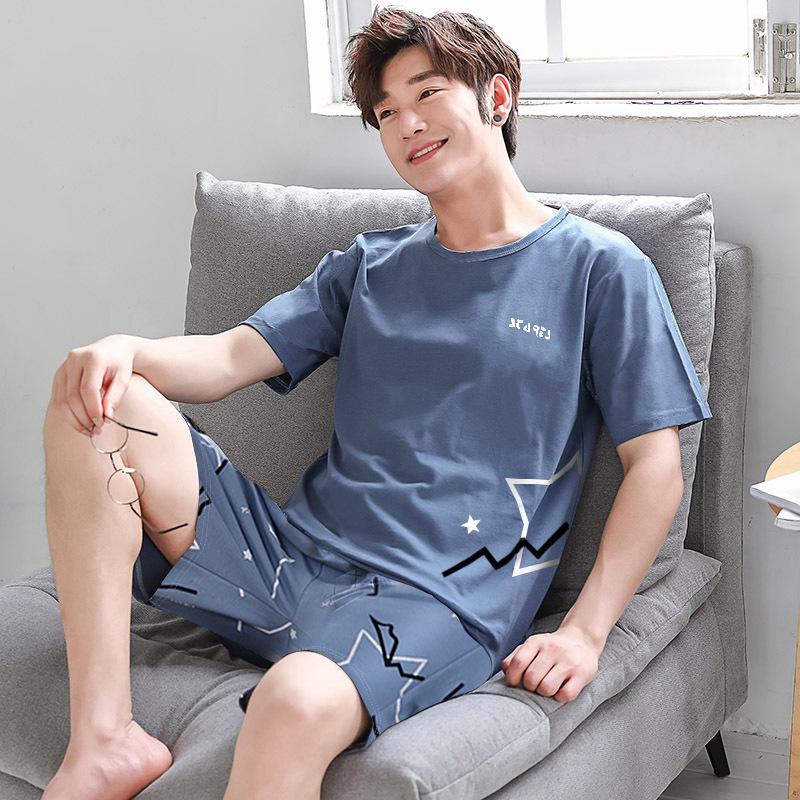 

Подростковый летний пижамный комплект большого размера: Короткий рукав и шорты, свободный крой, носить дома или на улице L