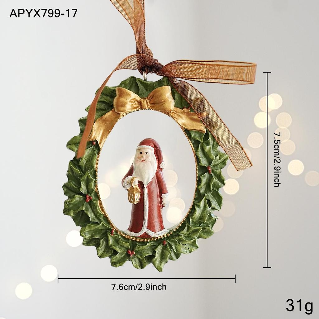 Colorful Retro 3D Resin Bell Pendant for Christmas Tree Decoration