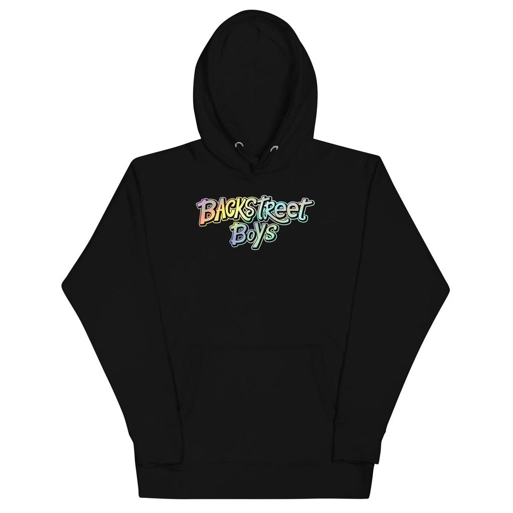 Backstreet Boys - Gradient Logo Hoodie Sweatshirt Black New