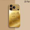 Gold Print Patterned Tempered Glass Design for iPhone16 17 Pro Max 15 14 13 12 11 ProMax Phone Case Camera Cover Shockproof H