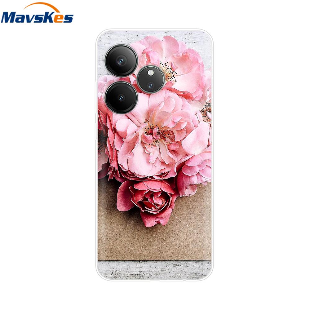 For Realme GT 6T Case Soft TPU Clear Painted Back Cover For Realme GT 6 Case GT6 6T Transparent Bumper RealmeGT6 Cute Protector
